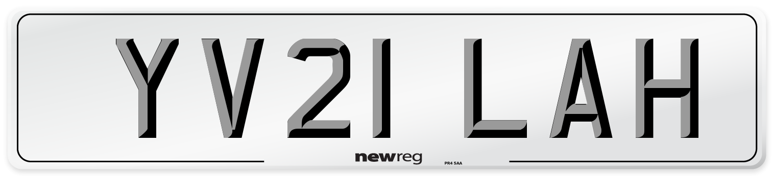 YV21 LAH Number Plate from New Reg